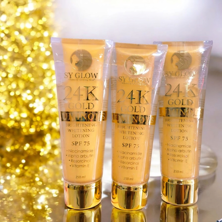 SY GLOW 24K Gold Luminous Brightening Whitening Lotion SPF 75