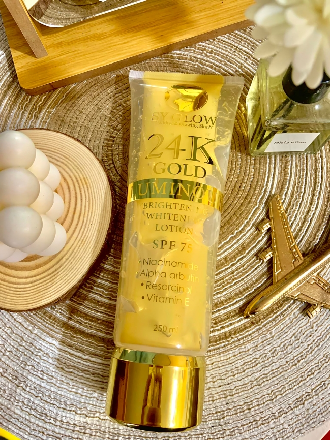 SY GLOW 24K Gold Luminous Brightening Whitening Lotion SPF 75