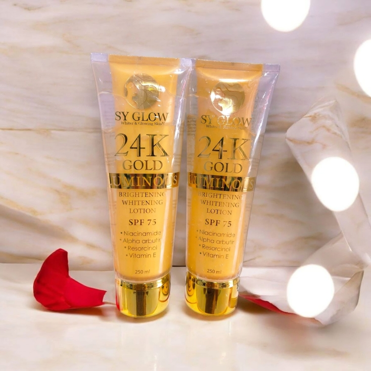 SY GLOW 24K Gold Luminous Brightening Whitening Lotion SPF 75