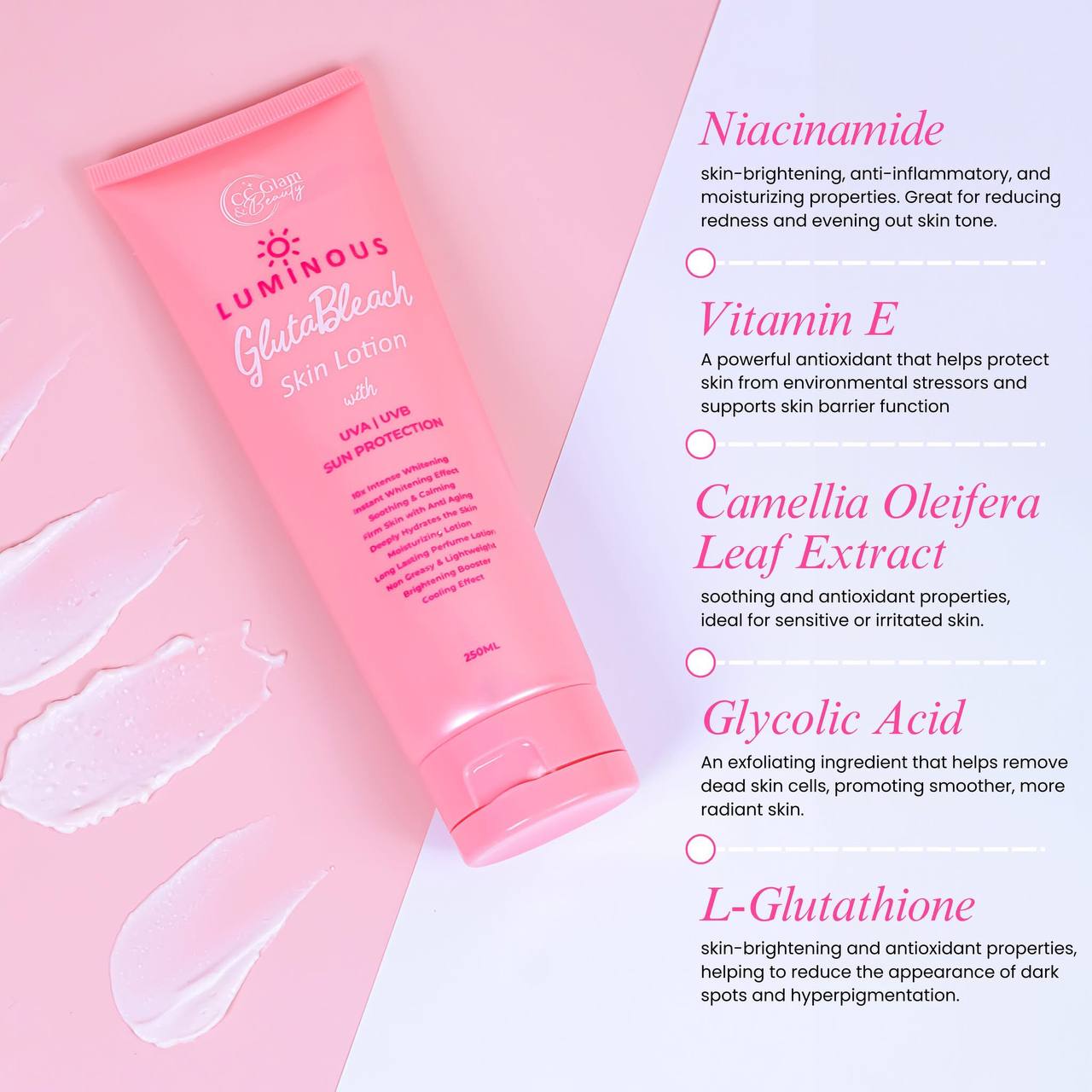 CC GLAM AND BEAUTY Luminous Gluta Bleach Skin Lotion