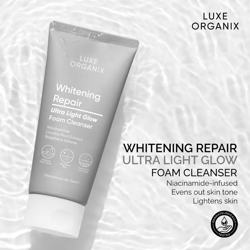 LUXE ORGANIX Whitening Repair Ultra Light Glow Foam Cleanser