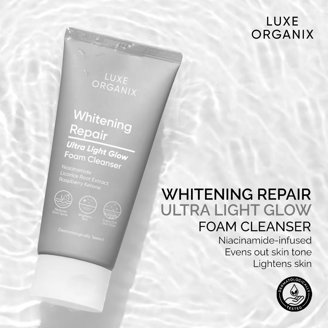LUXE ORGANIX Whitening Repair Ultra Light Glow Foam Cleanser