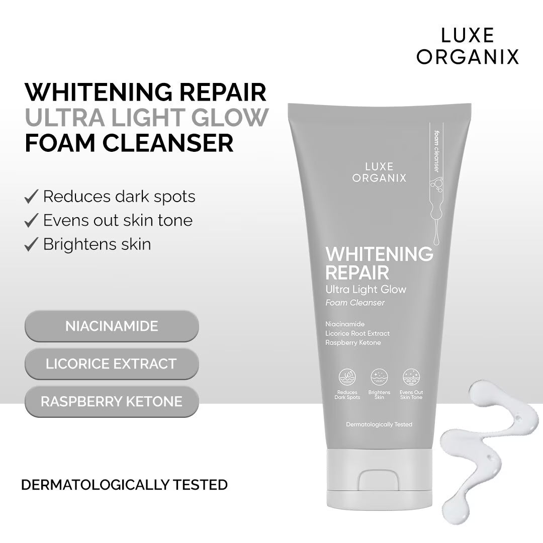 LUXE ORGANIX Whitening Repair Ultra Light Glow Foam Cleanser