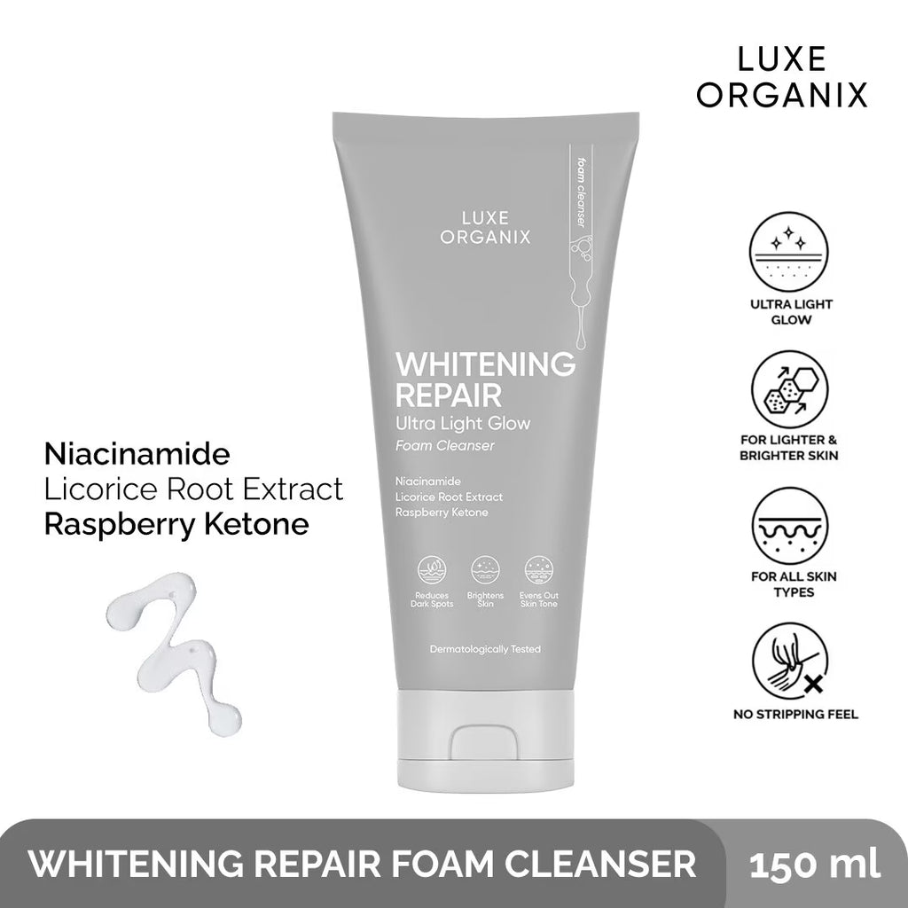 LUXE ORGANIX Whitening Repair Ultra Light Glow Foam Cleanser