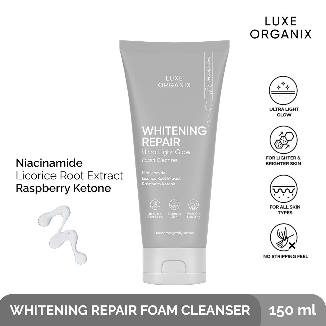 LUXE ORGANIX Whitening Repair Ultra Light Glow Foam Cleanser