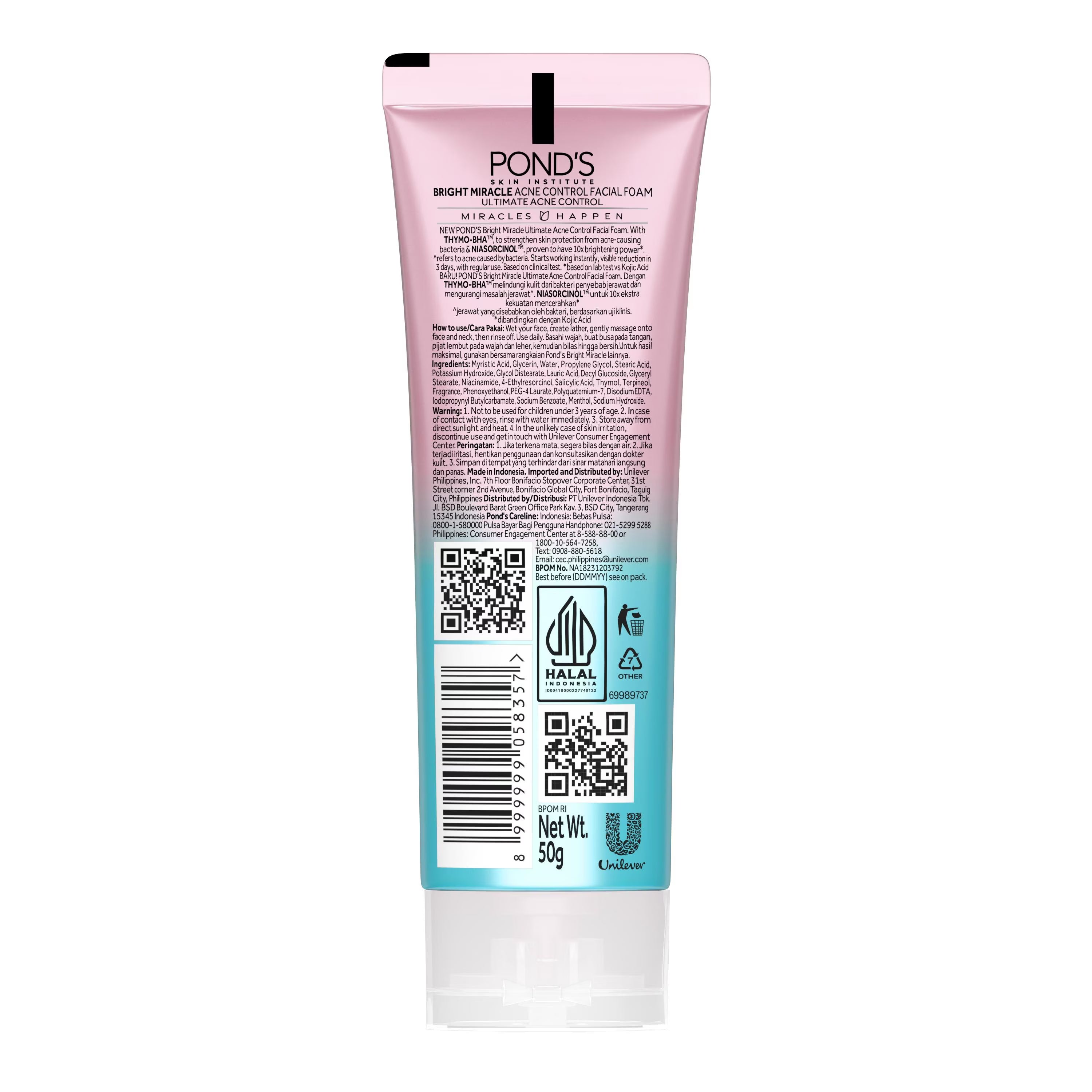 PONDS Bright MIracle Thymo BHA  Acne Control Facial Wash 50g
