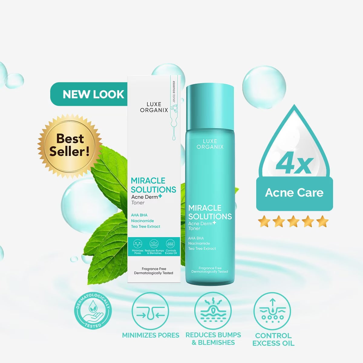 LUXE ORGANIX Miracle Solutions Acne Derm + Toner 150ml