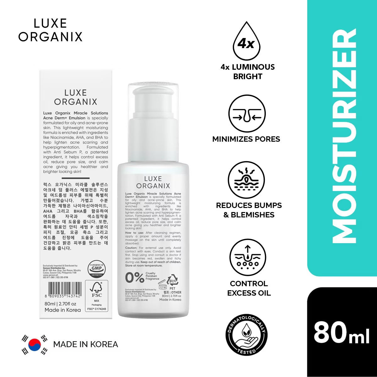 LUXE ORGANIX Miracle Solutions Acne Derm Emulsion