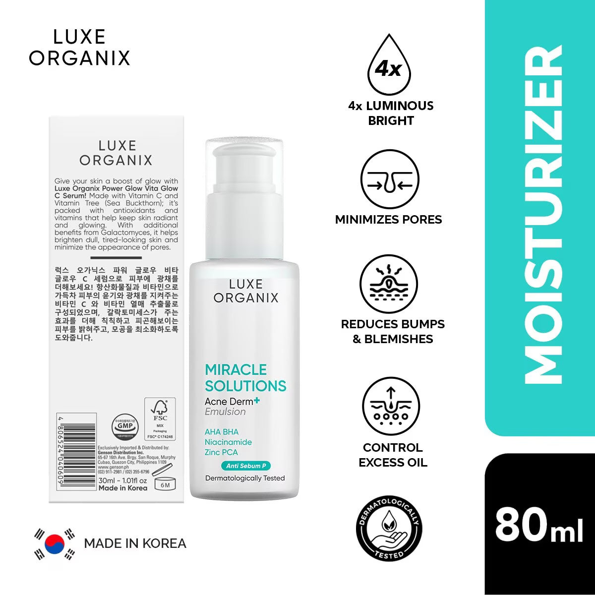 LUXE ORGANIX Miracle Solutions Acne Derm Emulsion