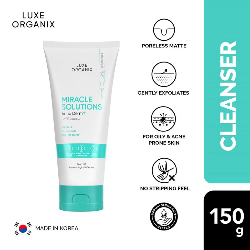 LUXE ORGANIX Miracle Solutions Acne Derm Gel Cleanser 150ml