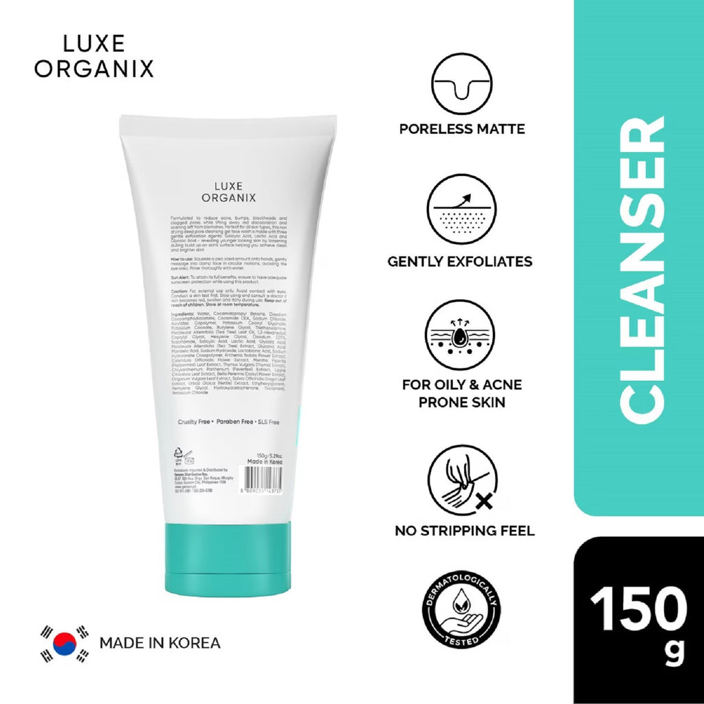 LUXE ORGANIX Miracle Solutions Acne Derm Gel Cleanser 150ml