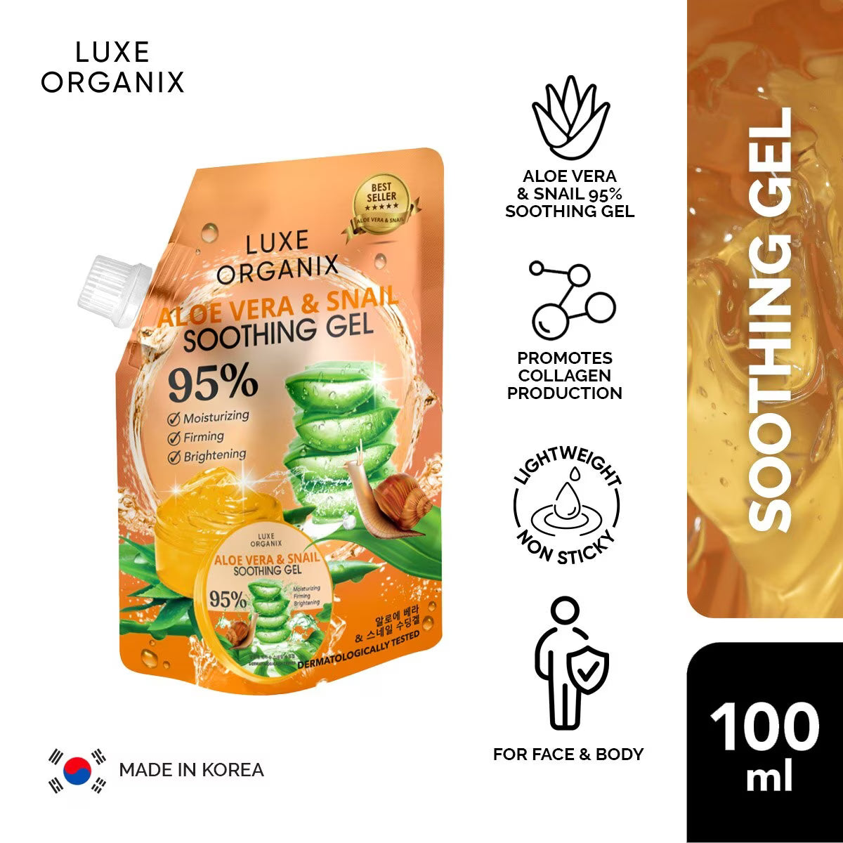 Luxe Organix Aloe Vera & Snail Soothing Gel 100ml