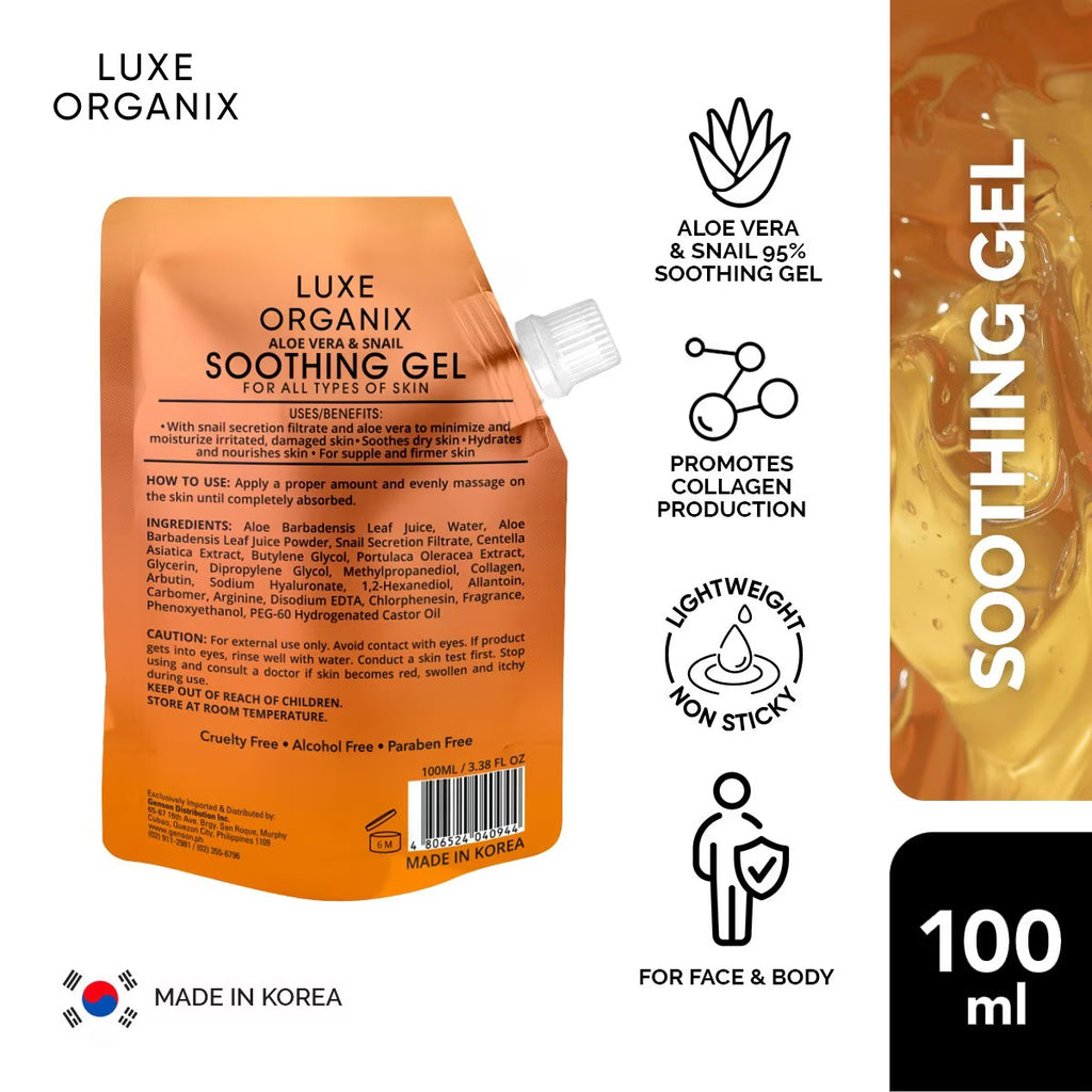 Luxe Organix Aloe Vera & Snail Soothing Gel 100ml