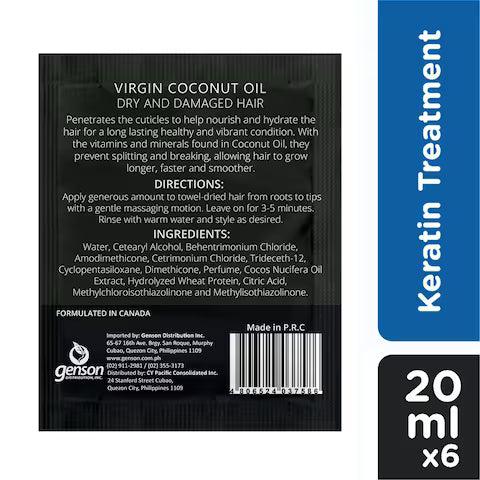 LUXE ORGANIX Keratin Treatment Virgin Coconut Oil 20ml 6s