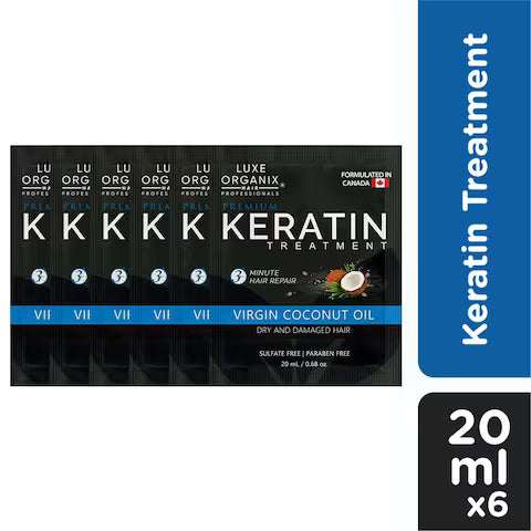 LUXE ORGANIX Keratin Treatment Virgin Coconut Oil 20ml 6s
