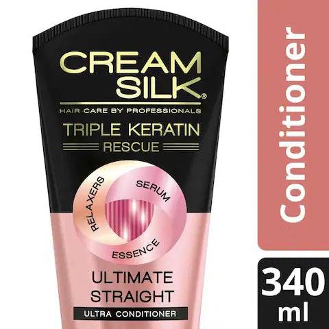 Cream Silk Triple Keratin Rescue - Ultimate Straight & Repair Shine Conditioner 340ml