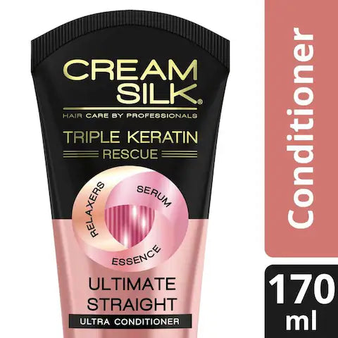 Cream Silk Triple Keratin Rescue Conditioner Ultimate Straight 170ml