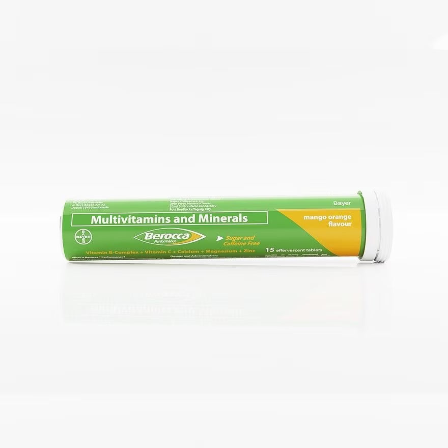 BEROCCA Mango Orange Energy Vitamins Effervescent 15 Tablets