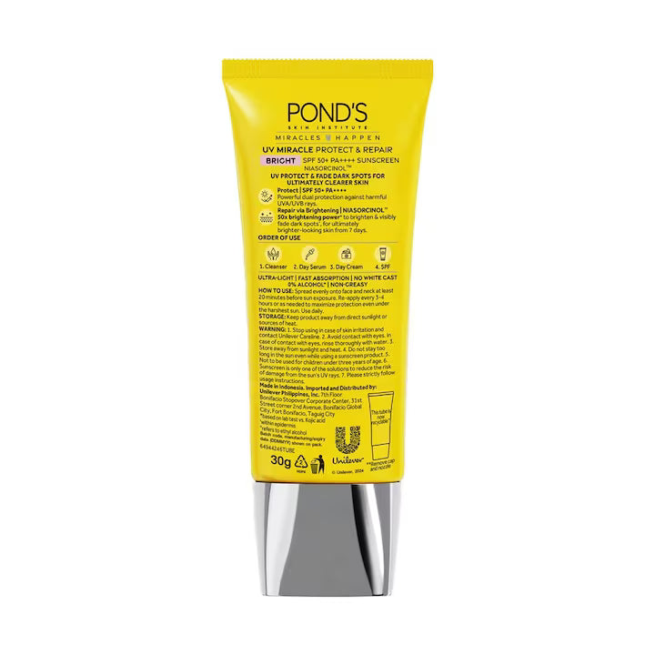 PONDS UV Miracle Bright & Hydrate Sunscreen SPF 50+ PA++++ 30g - Protect & Repair