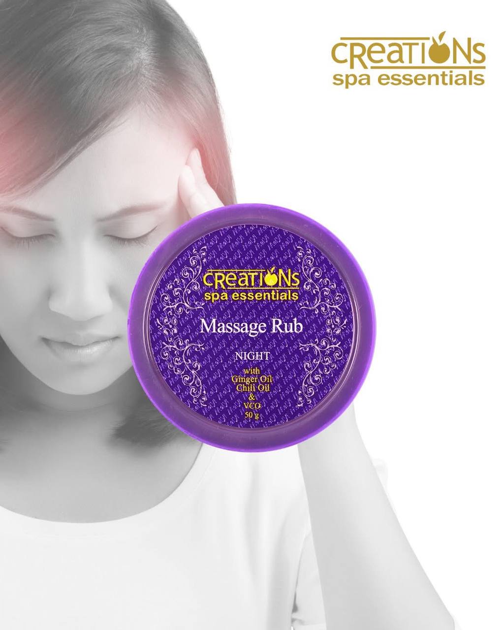 Creations Spa Essentials Massage Rub Night 50g