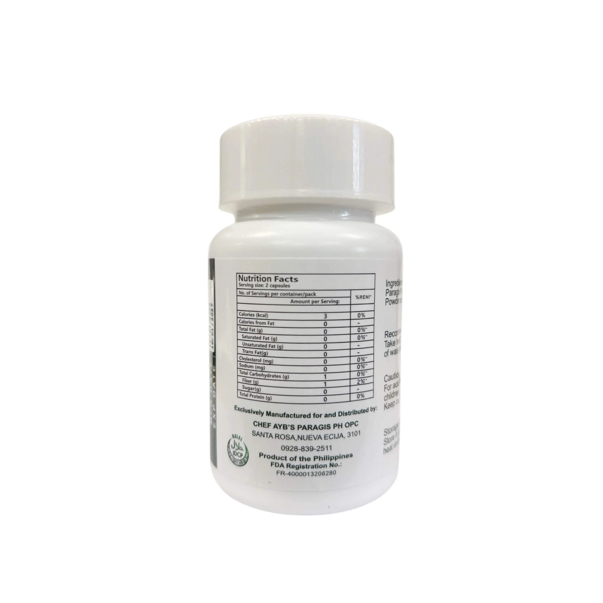 Chef Ayb’s Capsules Paragis with Moringa and Guyabano 60 Vegetable Capsules x 500 mg