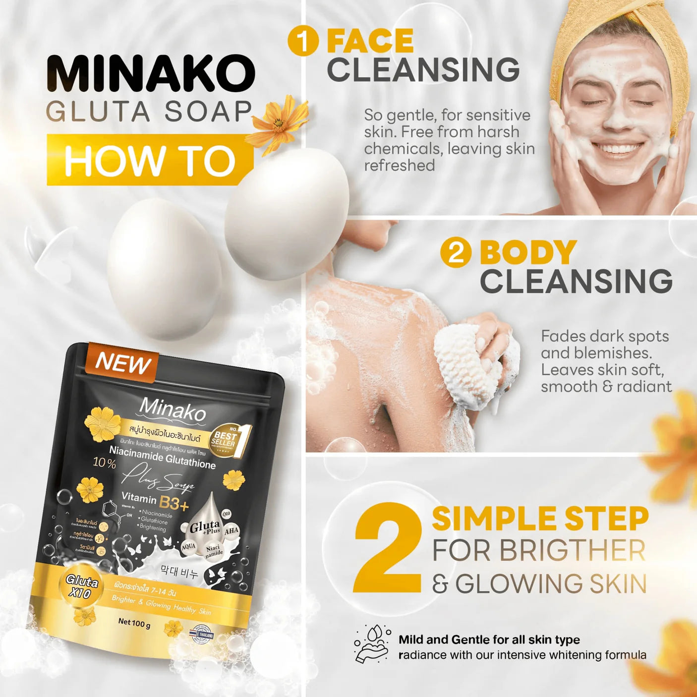 Minako Niacinamide Glutathione Plus Soap