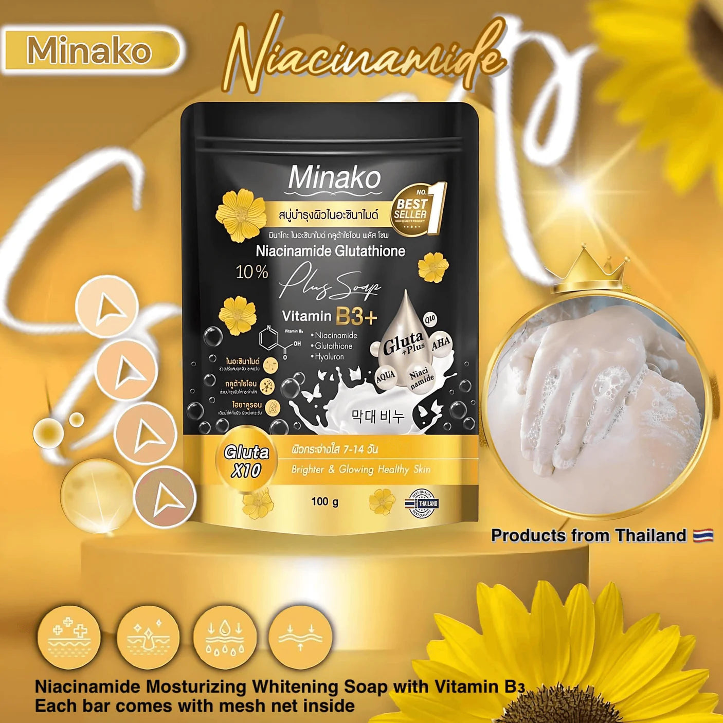 Minako Niacinamide Glutathione Plus Soap
