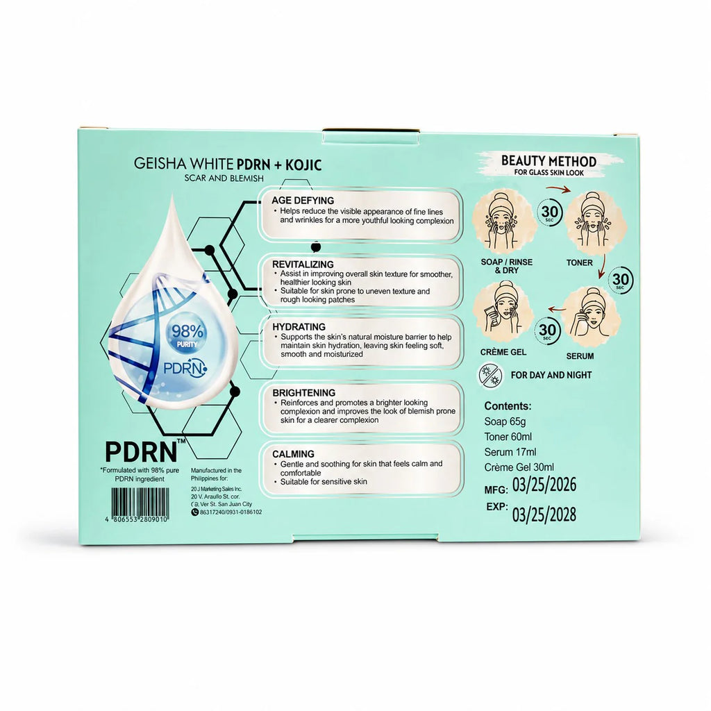 Geisha White PDRN + Kojic Beauty Renew Set (4-Step Skincare Kit)