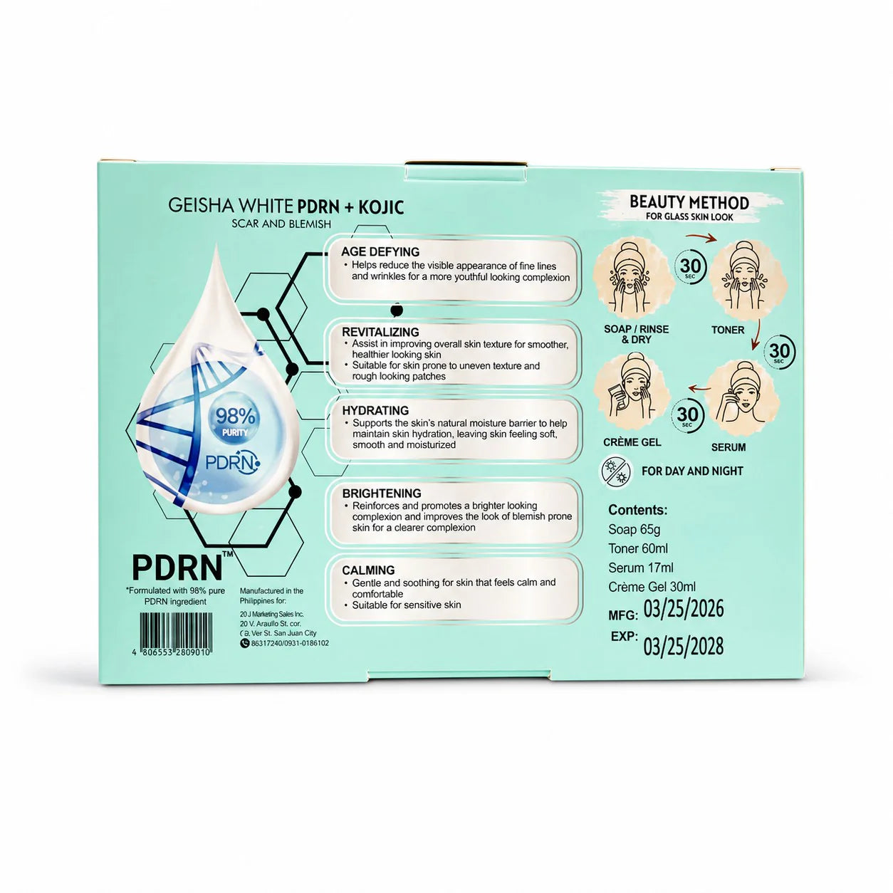 Geisha White PDRN + Kojic Beauty Renew Set (4-Step Skincare Kit)