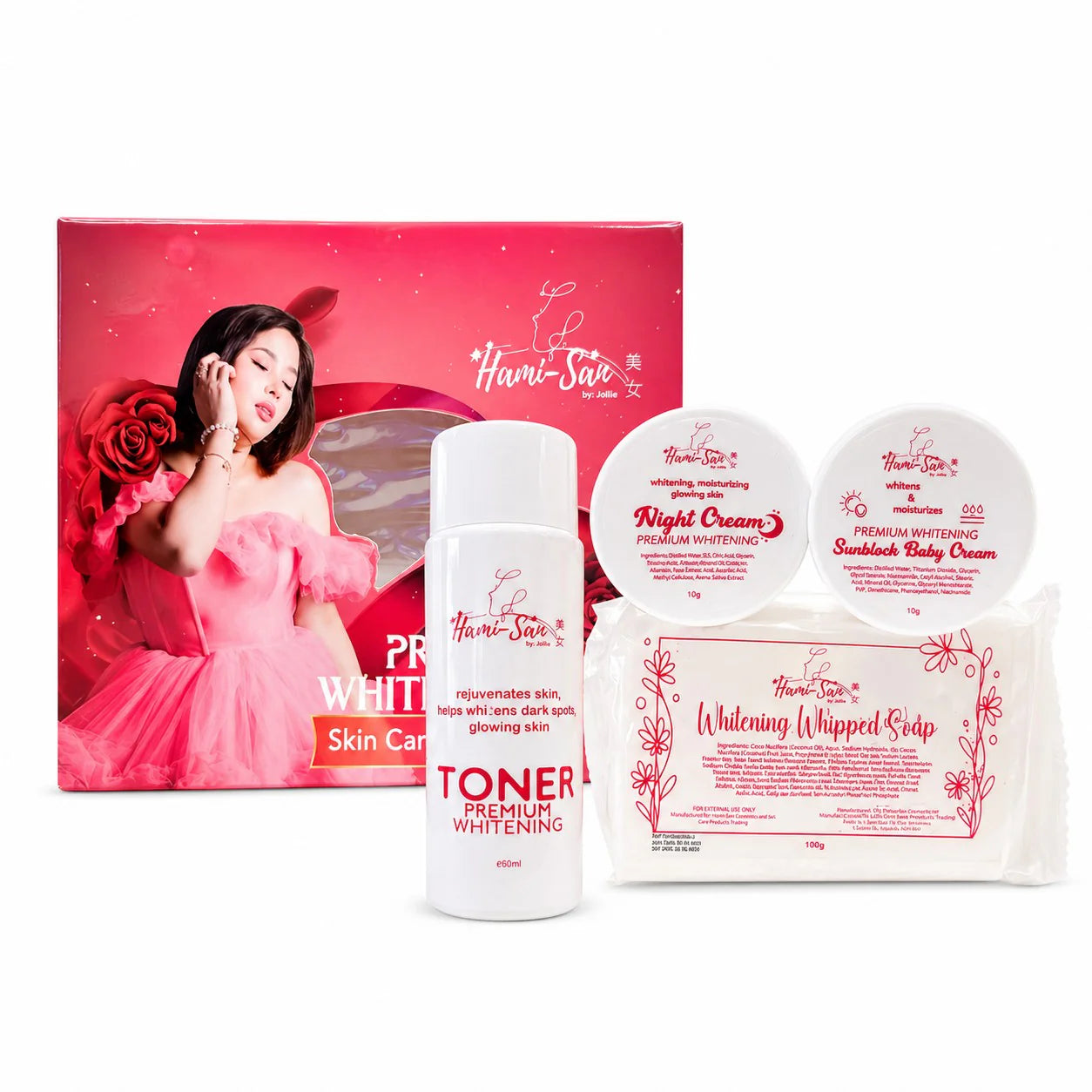 Hami-San Premium Whitening Set – Complete Daily Skincare Routine