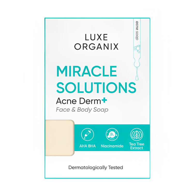 LUXE ORGANIX Miracle Solutions Acne Derm Face & Body Soap 135g