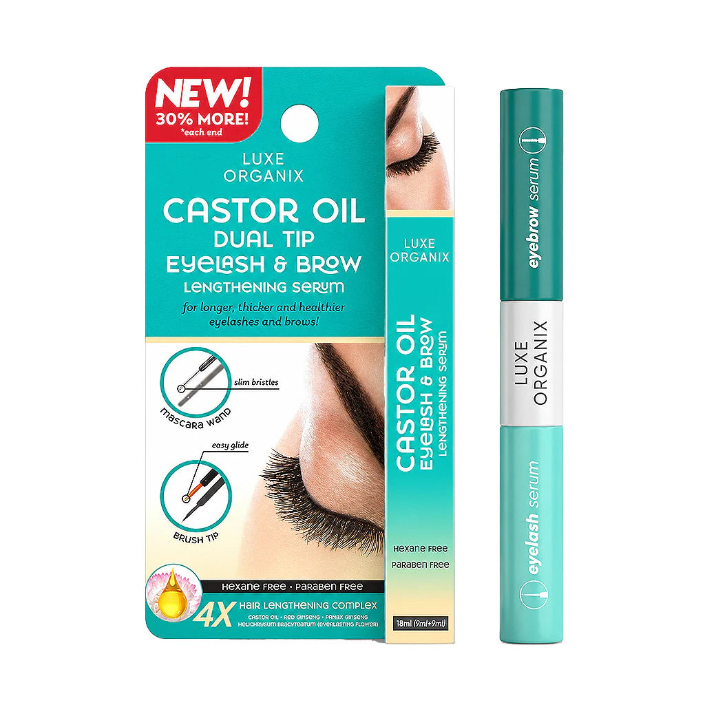 LUXE ORGANIX Castor Oil Dual Tip Eyelash &  Brow Growth Serum 12ml