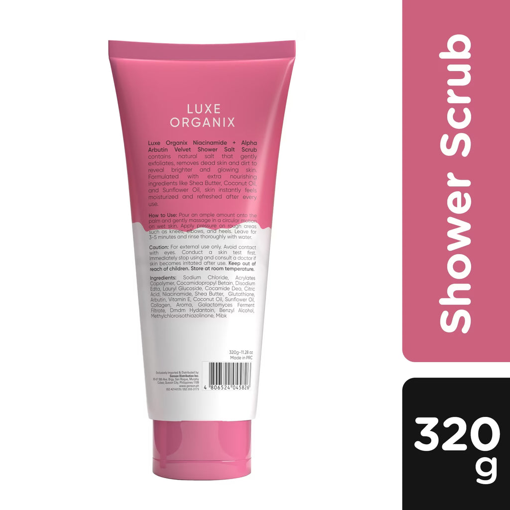 LUXE ORGANIX Velvet Shower Salt Scrub Ultra Fine 320g