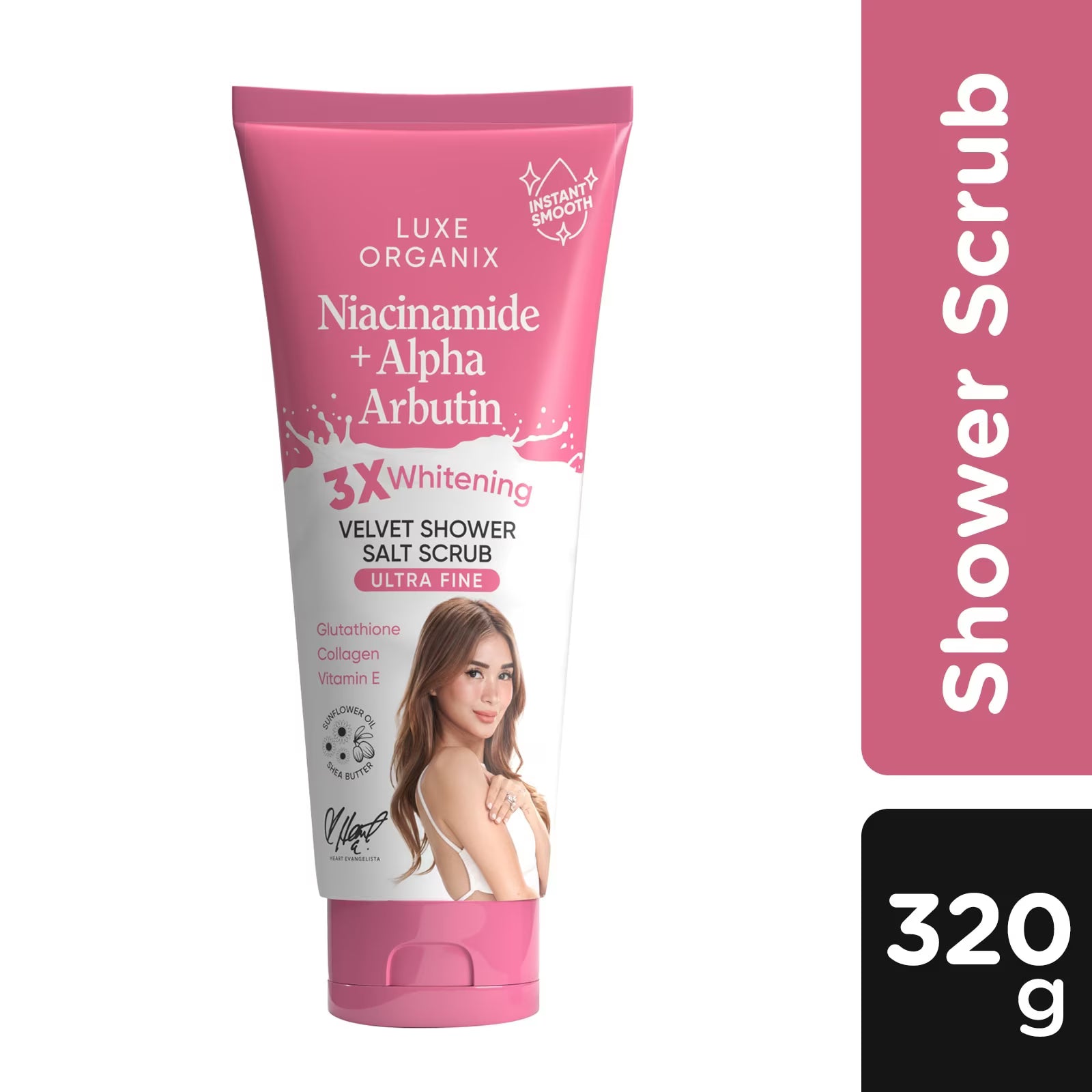 LUXE ORGANIX Velvet Shower Salt Scrub Ultra Fine 320g
