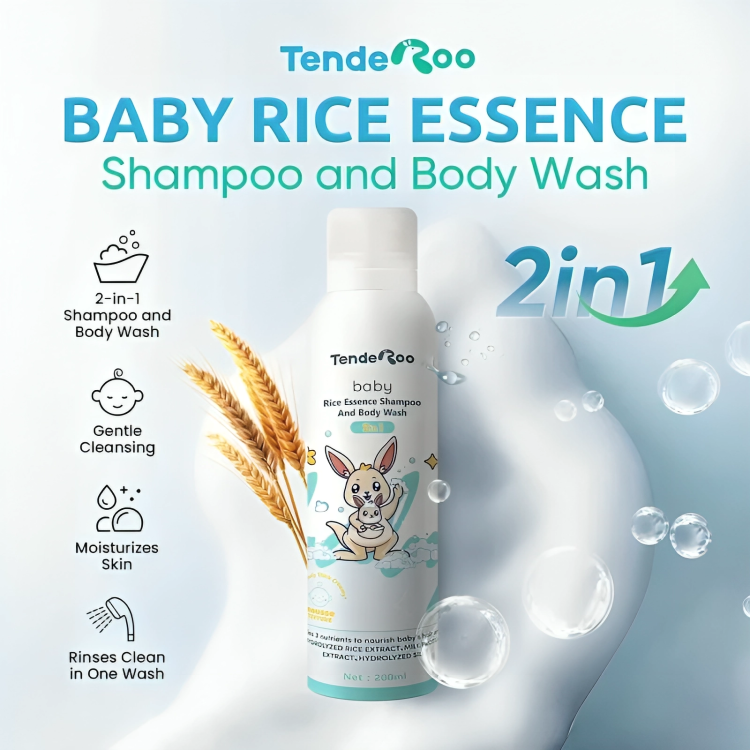 TENDEROO Baby Rice Essence SHampoo And Body Wash 2in1 200ml