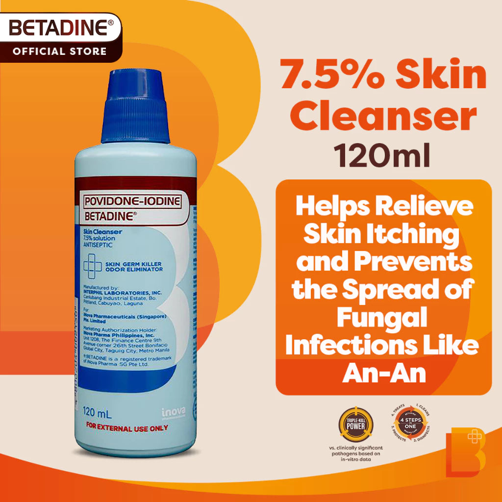 Betadine Povidone Iodine Skin Cleanser 120ml