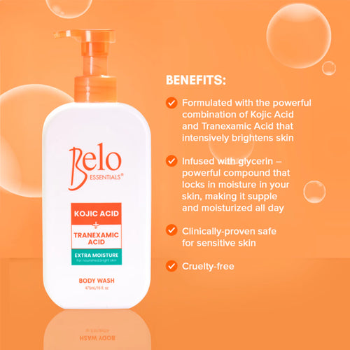 Belo Essentials Kojic Acid + Tranexamic Acid Extra Moisture Body Wash
