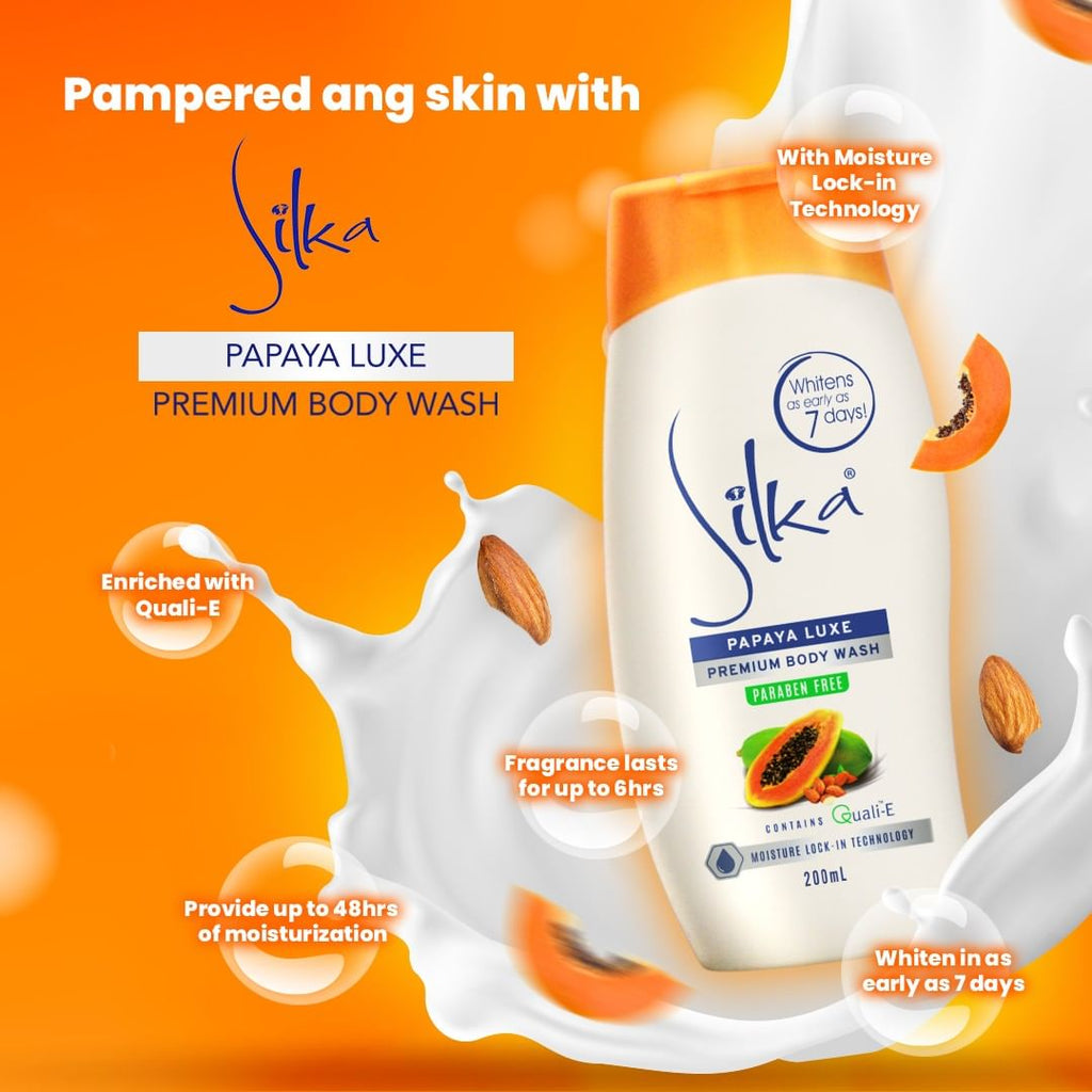 Silka Papaya Luxe Premium Body Wash 200ml
