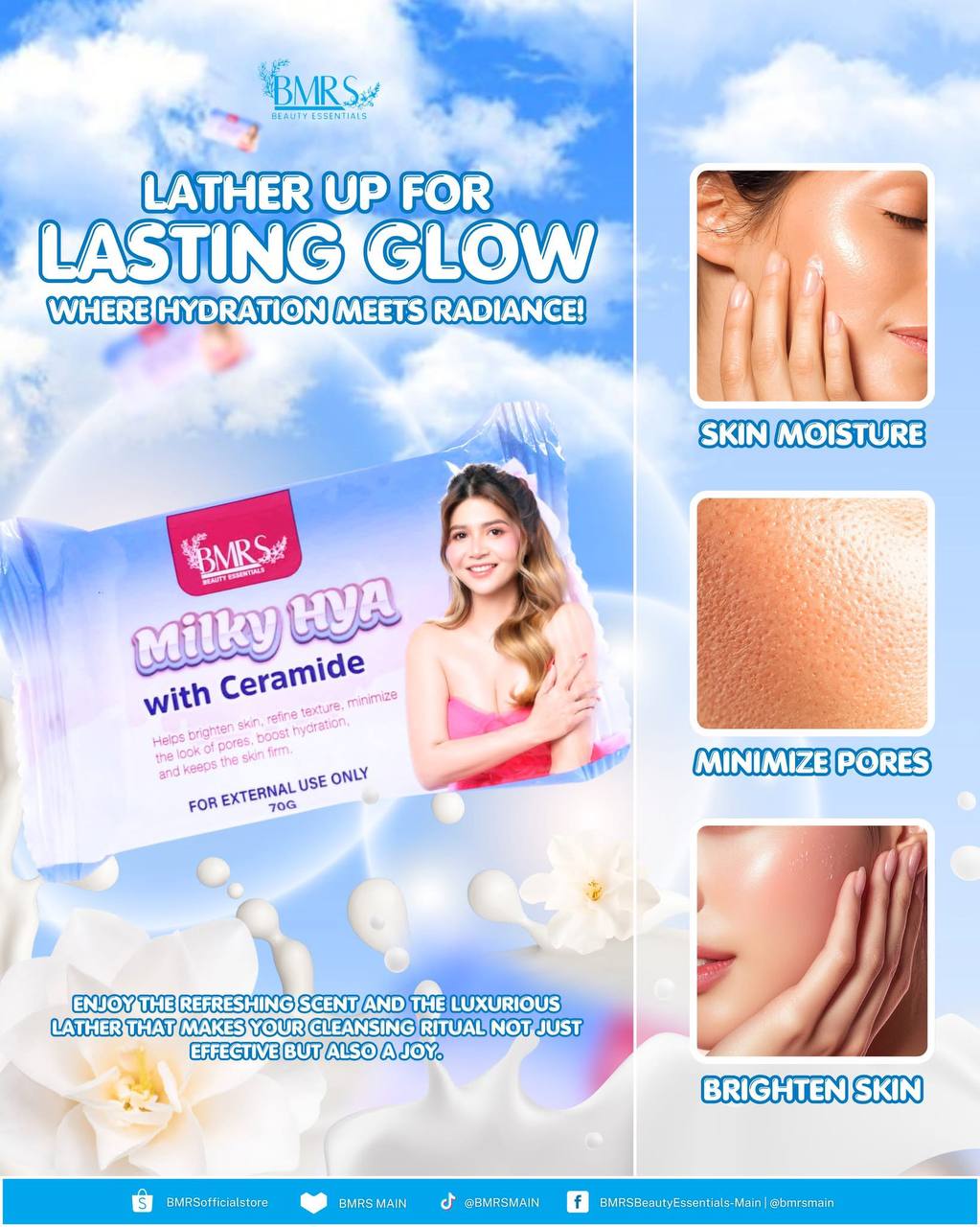 2 BMRS Niacinamide with Glutathione Premium Whitening Soap, 70G/BAR