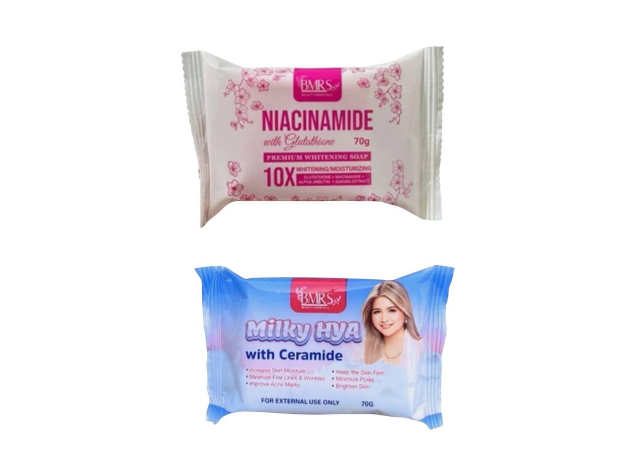 2 BMRS Niacinamide with Glutathione Premium Whitening Soap, 70G/BAR TRENDY PH BEAUTY IN HAWAII USA LLC 2 BMRS Niacinamide with Glutathione Premium Whitening Soap, 70G/BAR TRENDY PH BEAUTY IN HAWAII USA LLC
