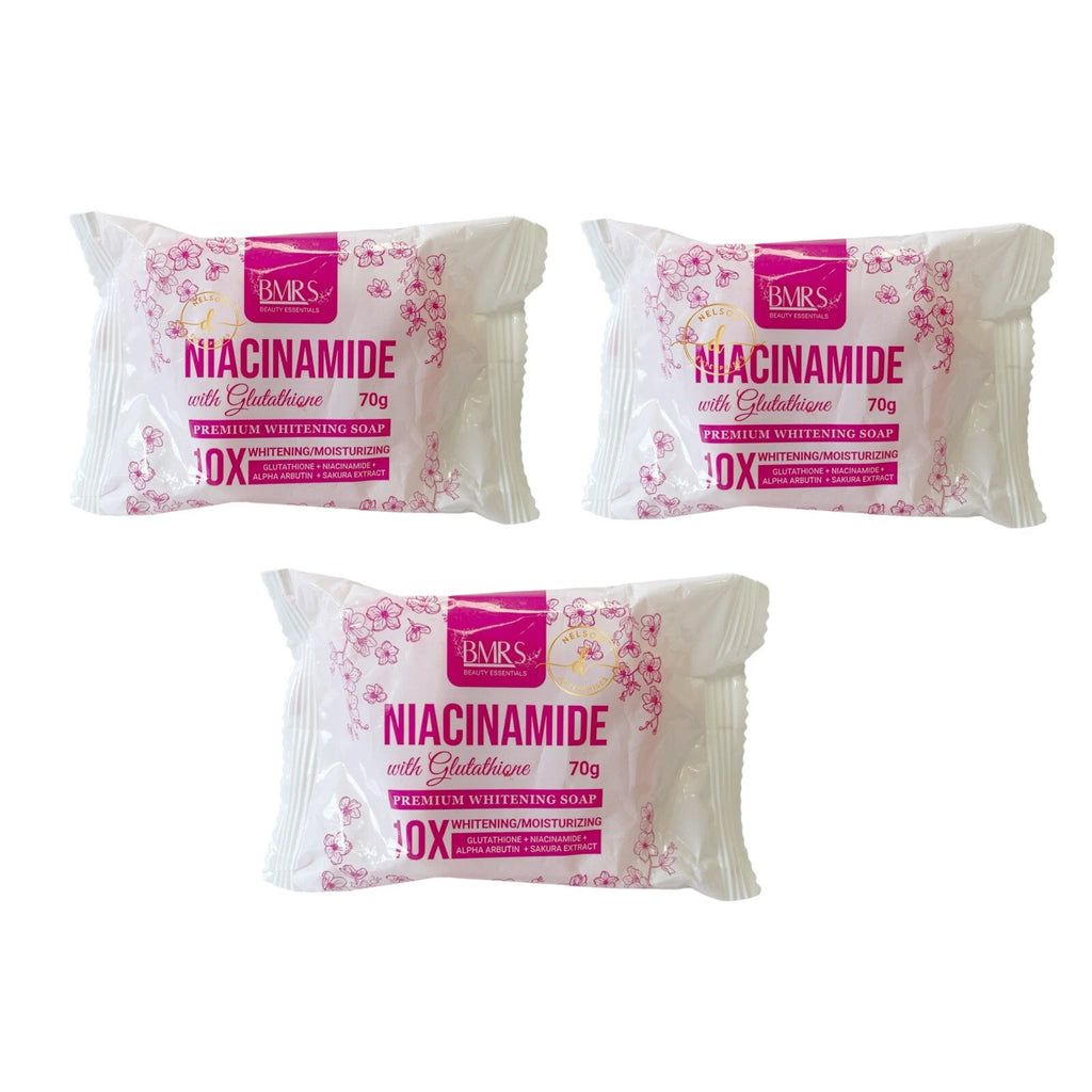 2 BMRS Niacinamide with Glutathione Premium Whitening Soap, 70G/BAR