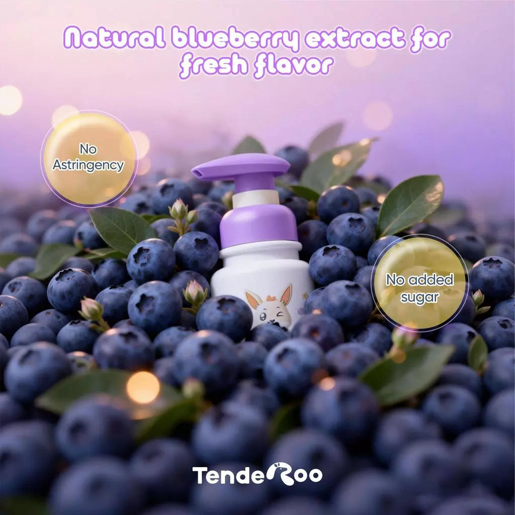 Tenderoo 0-3Years Toothgel Probiotic Vitamin C Fluoride Natural Baby Toothpaste Blueberry Flavor 60g