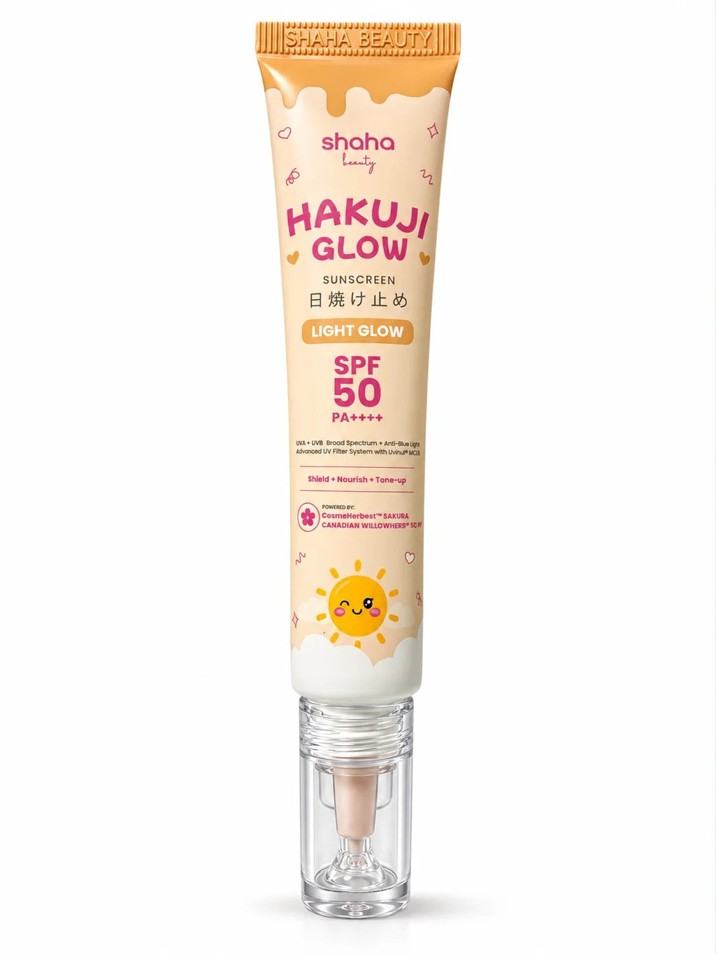 Shaha Beauty Hakuji Glow Tinted Sunscreen SPF50 PA+++ 30ml