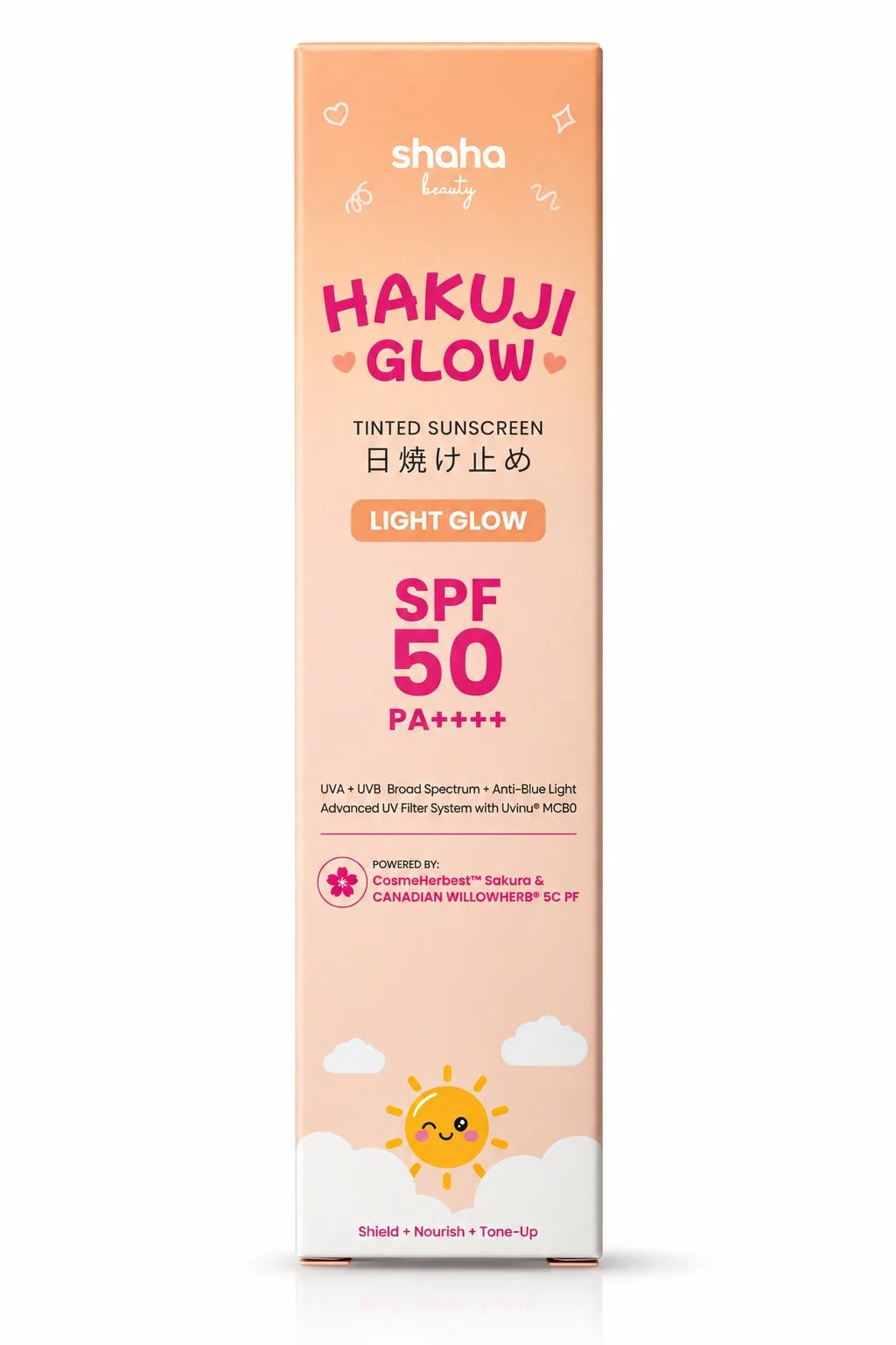 Shaha Beauty Hakuji Glow Tinted Sunscreen SPF50 PA+++ 30ml